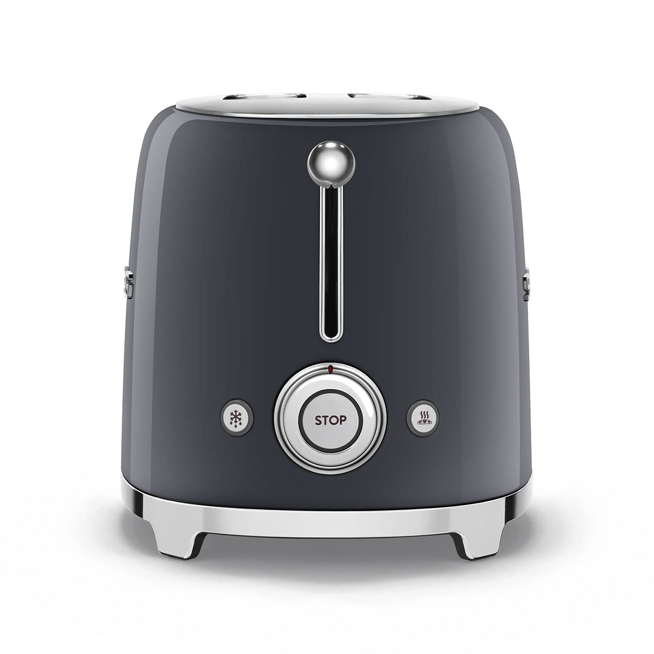 Smeg 50's Style Retro Aesthetic 2 Slice Toaster 6 Presets Extra Wide Slots Grey, TSF01GRUS