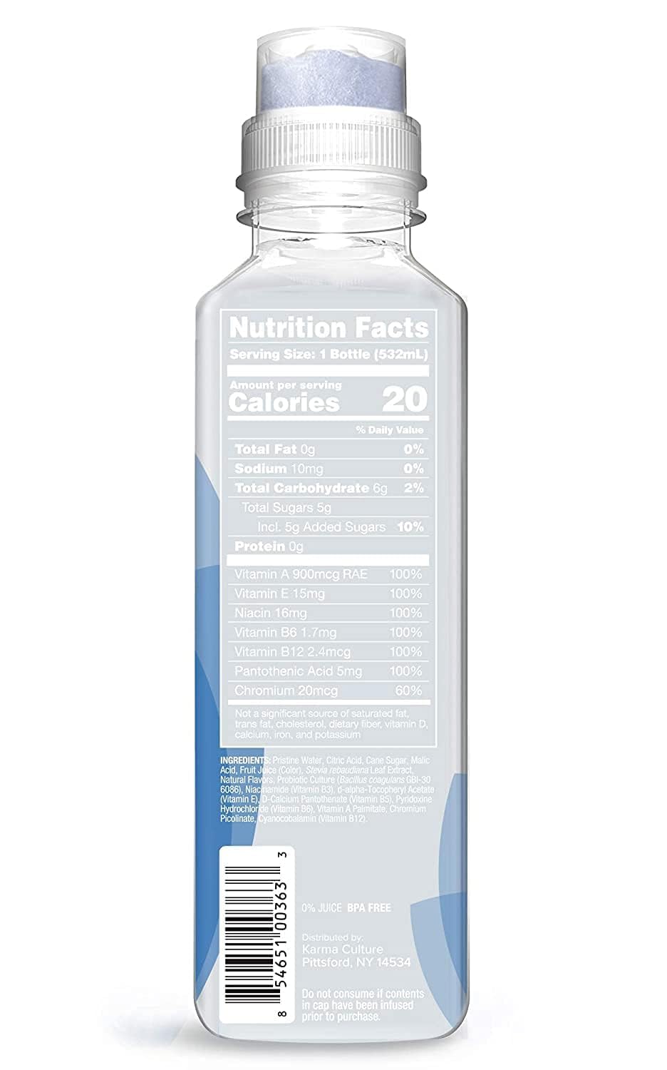 Karma Probiotic Water - 12 Pack, Blueberry Lemonade Drink - Immune & Gut Health Support