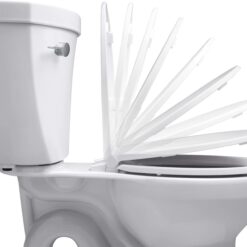 KOHLER 20466-0 Stonewood Elongated Toilet Seat with Quiet-Close Lid, Molded Wood Toilet Seat, White