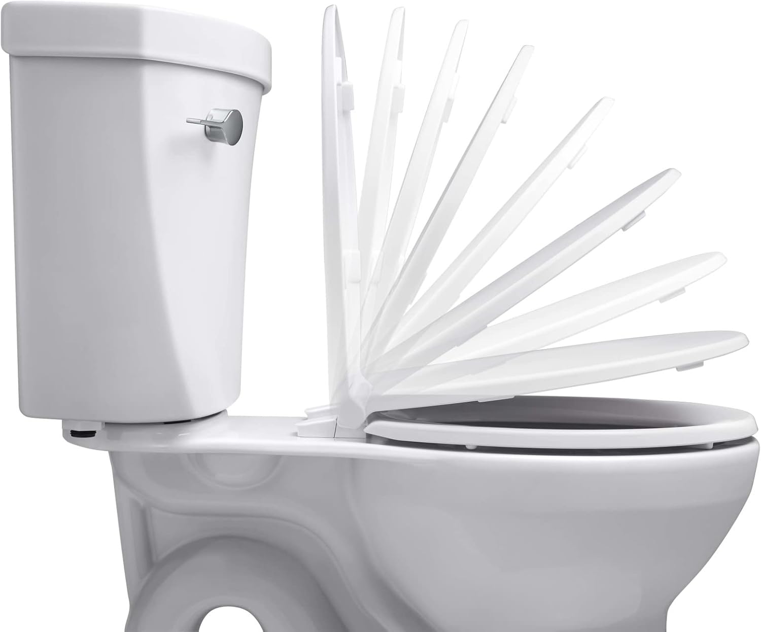 KOHLER 20466-0 Stonewood Elongated Toilet Seat with Quiet-Close Lid, Molded Wood Toilet Seat, White