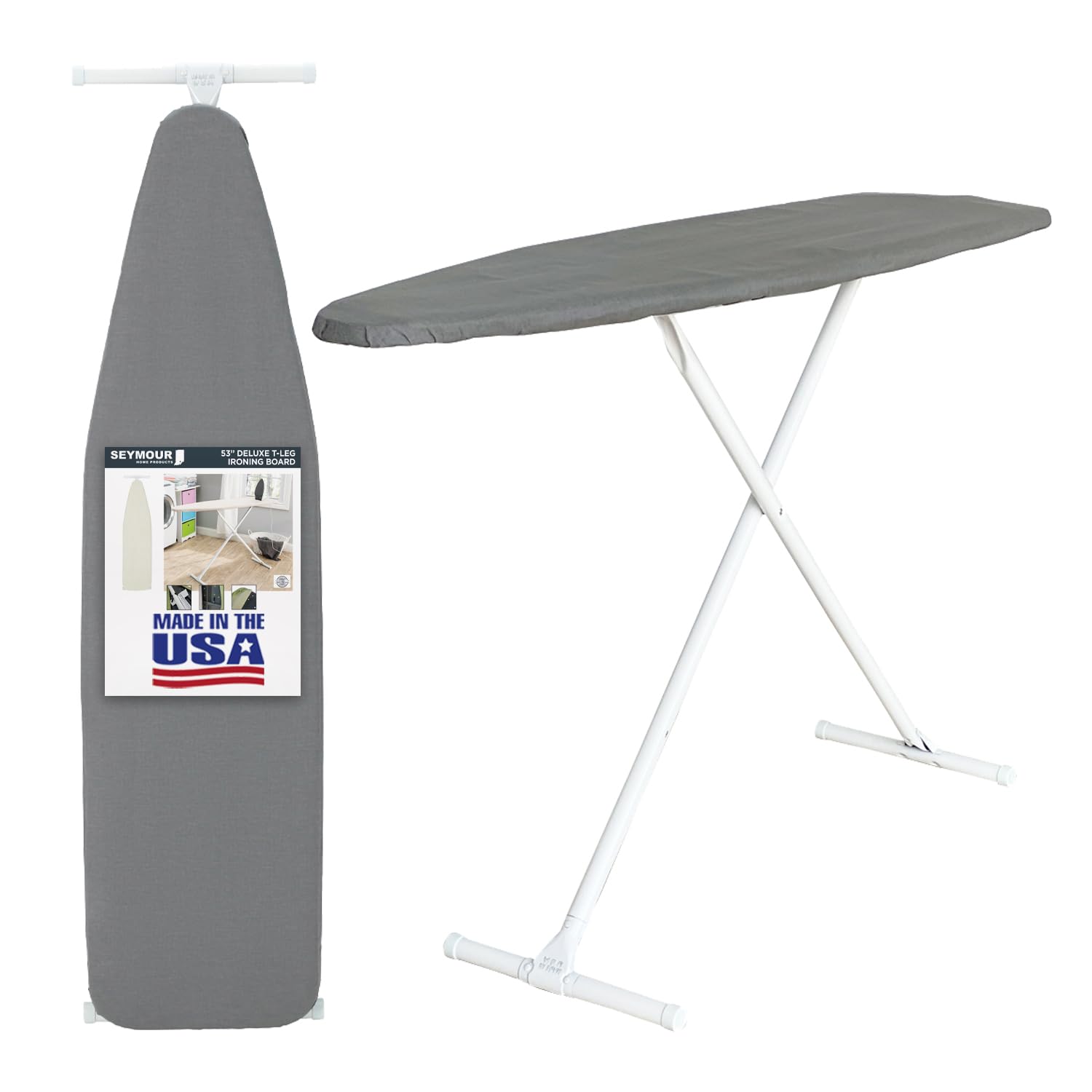 Seymour Home Products Ironing Board Full Size Steel T-Legs, Gray