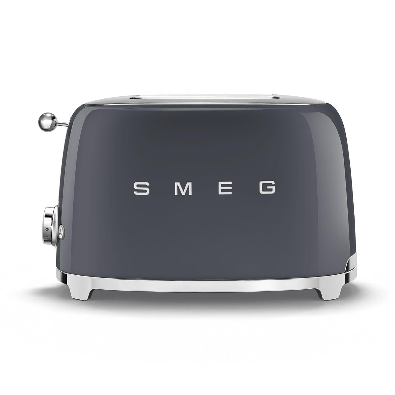 Smeg 50's Style Retro Aesthetic 2 Slice Toaster 6 Presets Extra Wide Slots Grey, TSF01GRUS