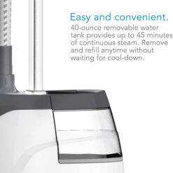 Steamfast SF-562 Canister Garment Steamer, 96 Minute Run-Time, 2 Steam Settings, Adjustable, Removable Tank, White