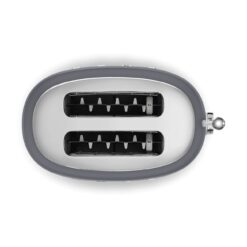 Smeg 50's Style Retro Aesthetic 2 Slice Toaster 6 Presets Extra Wide Slots Grey, TSF01GRUS