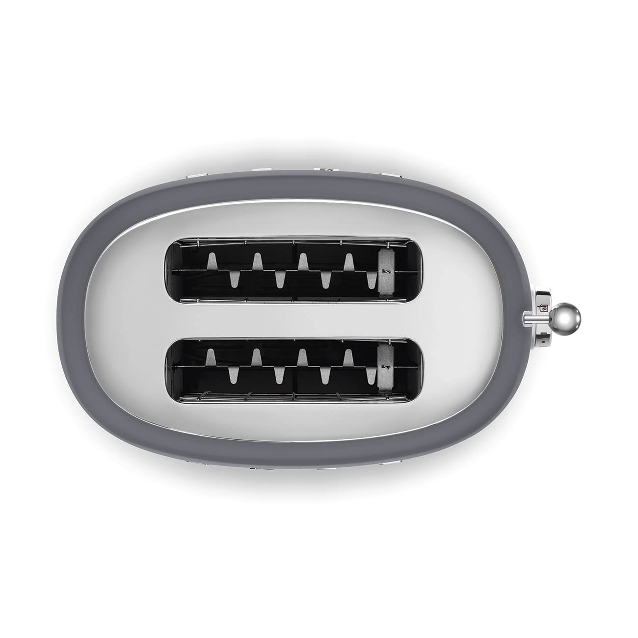 Smeg 50's Style Retro Aesthetic 2 Slice Toaster 6 Presets Extra Wide Slots Grey, TSF01GRUS