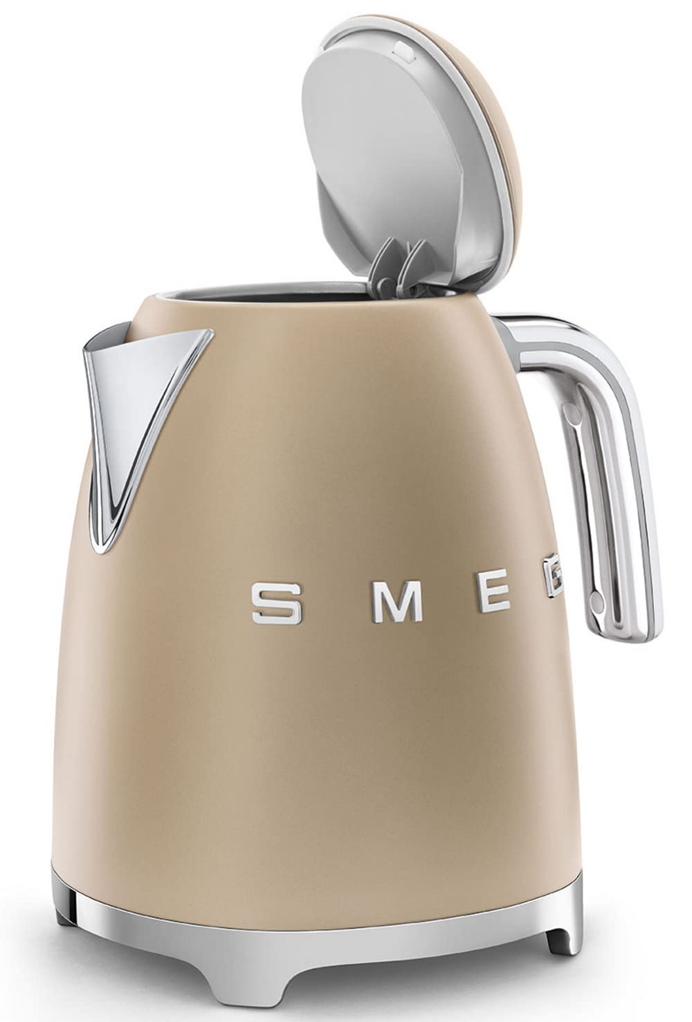 SMEG 50's Retro Style Electric Water Kettle with Automatic Shutoff, Removable Base, and Water Indicator, KLF03CHMUS, Matte Campagne