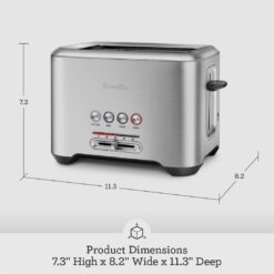 Breville Bit More Toaster 2 Slice BTA70XL, Brushed Stainless Steel