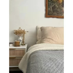 Nathan James Andrew Side Table with 2 Drawers, White/Gold