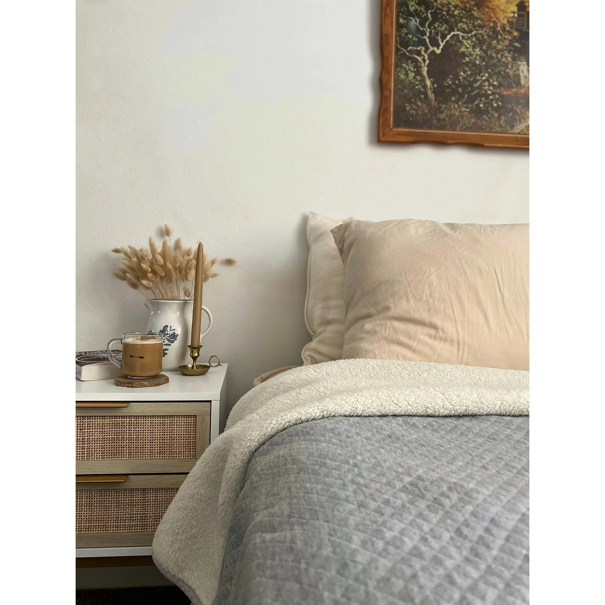 Nathan James Andrew Side Table with 2 Drawers, White/Gold