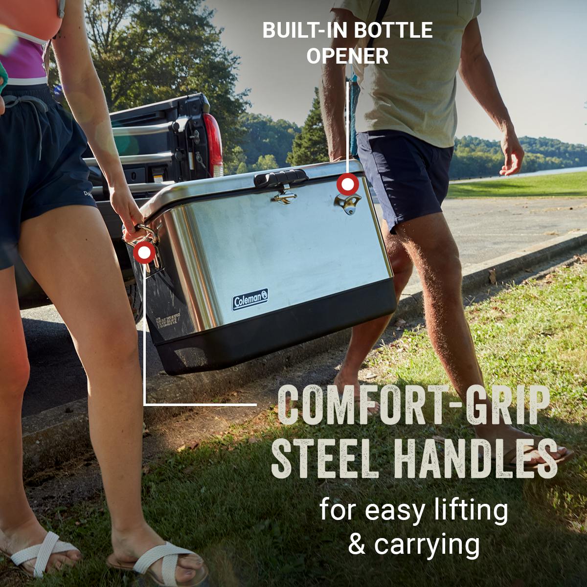 Coleman Reunion 54-Quart Steel Belted Matte Cooler, Stainless Steel