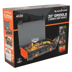Blackstone Adventure Ready 20”x14” 2-Burner Propane Camping Griddle with Latching Hood and Handle