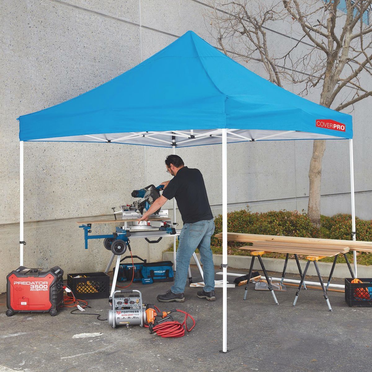 COVERPRO 10 ft. x 10 ft. Heavy Duty Straight Leg Pop-Up Canopy