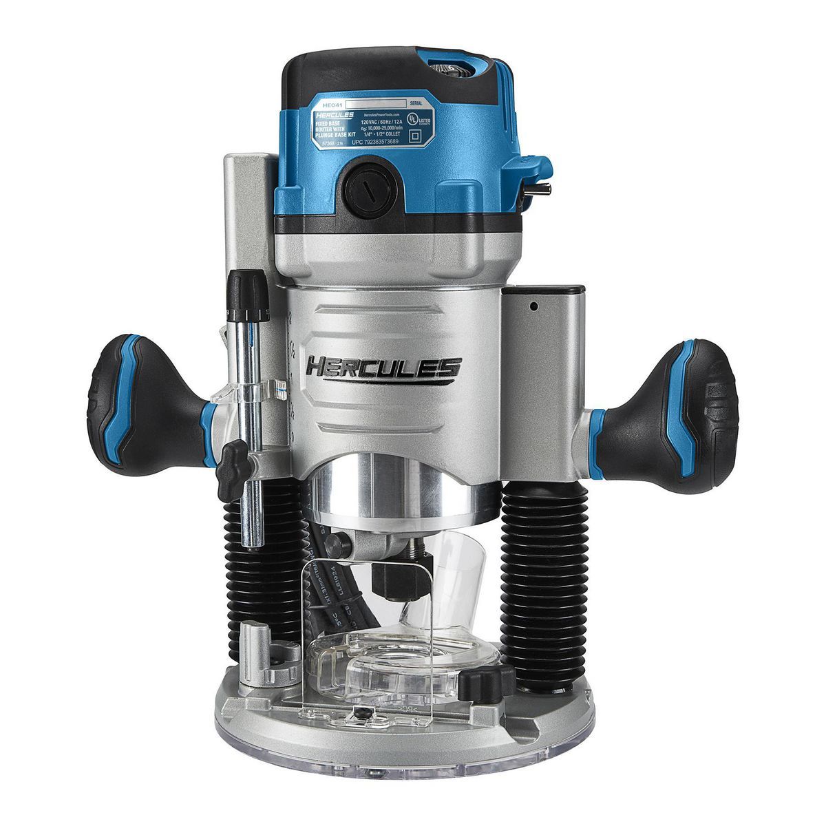 HERCULES 12 Amp Variable Speed Fixed Base Router with Plunge Base Kit