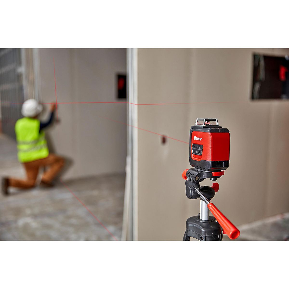 BAUER 50 ft. Self-Leveling 360° Horizontal Cross Line Laser Level