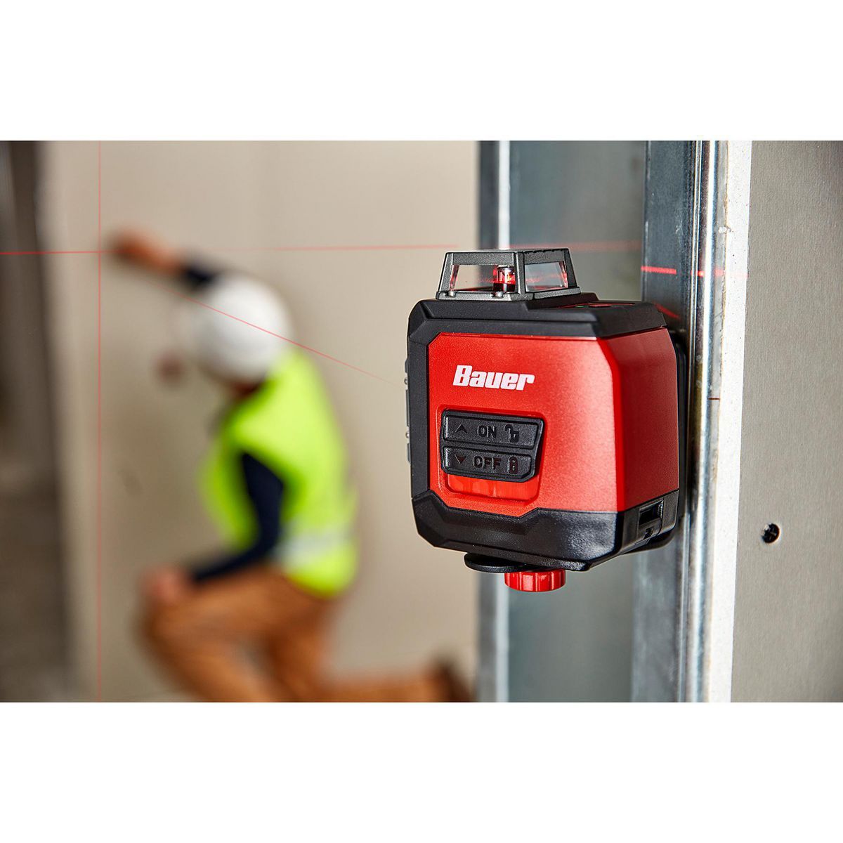 BAUER 50 ft. Self-Leveling 360° Horizontal Cross Line Laser Level