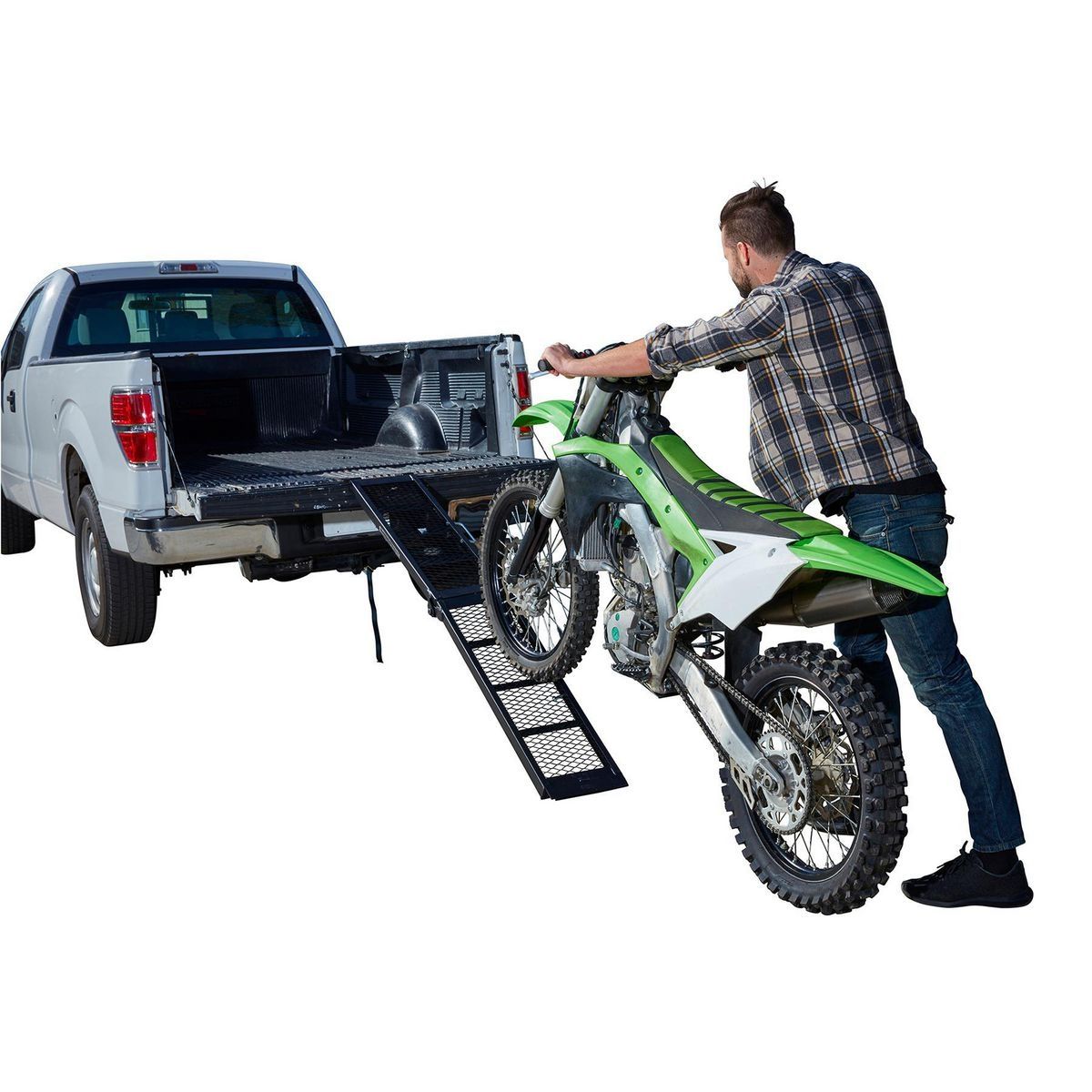 HAUL-MASTER 800 lb. Capacity 11 in. x 80-1/4 in. Center-Fold Steel Single Ramp