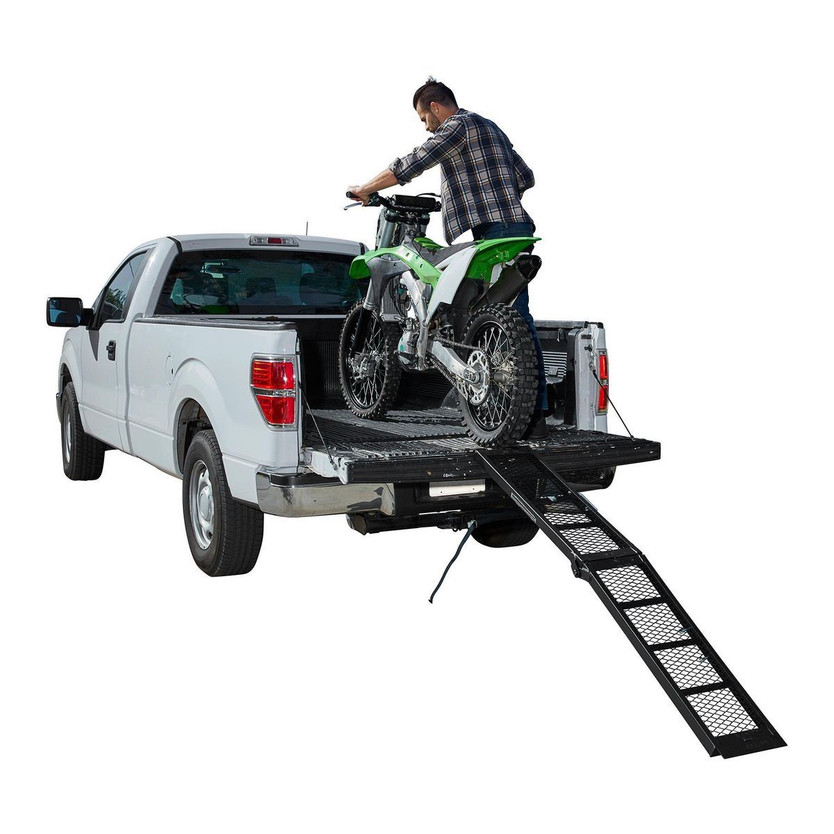 HAUL-MASTER 800 lb. Capacity 11 in. x 80-1/4 in. Center-Fold Steel Single Ramp