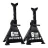 DAYTONA 6 Ton Heavy Duty Ratcheting Jack Stands, Black