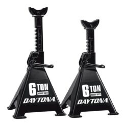 DAYTONA 6 Ton Heavy Duty Ratcheting Jack Stands, Black