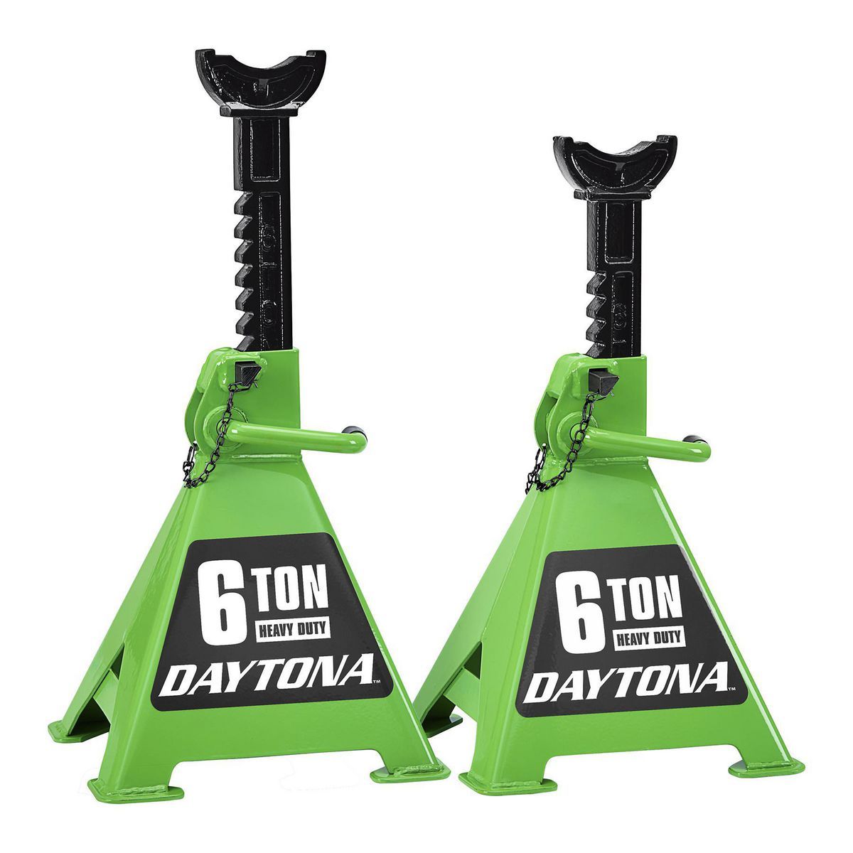 DAYTONA 6 Ton Heavy Duty Ratcheting Jack Stands, Green
