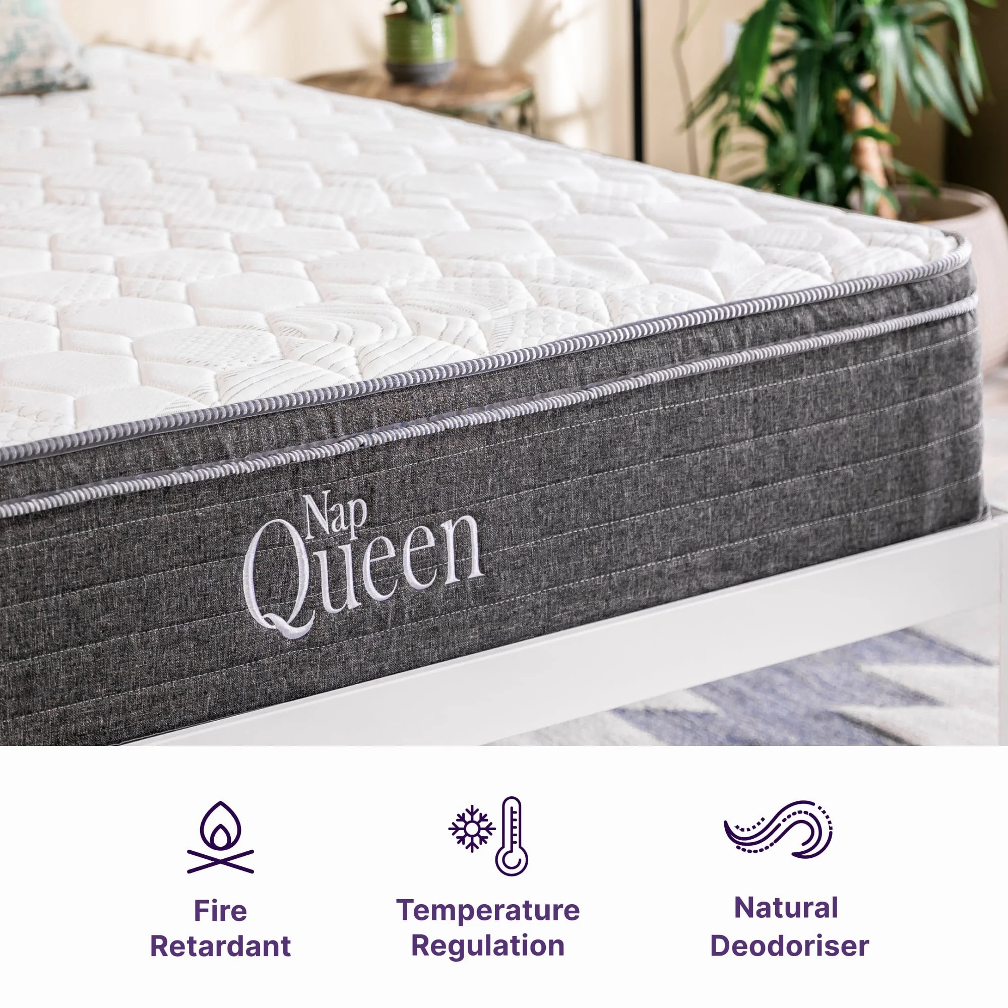 NapQueen Victoria 10" Medium Firm, Hybrid of Cooling Gel Infused Memory Foam and Pocket Spring Mattress, Twin