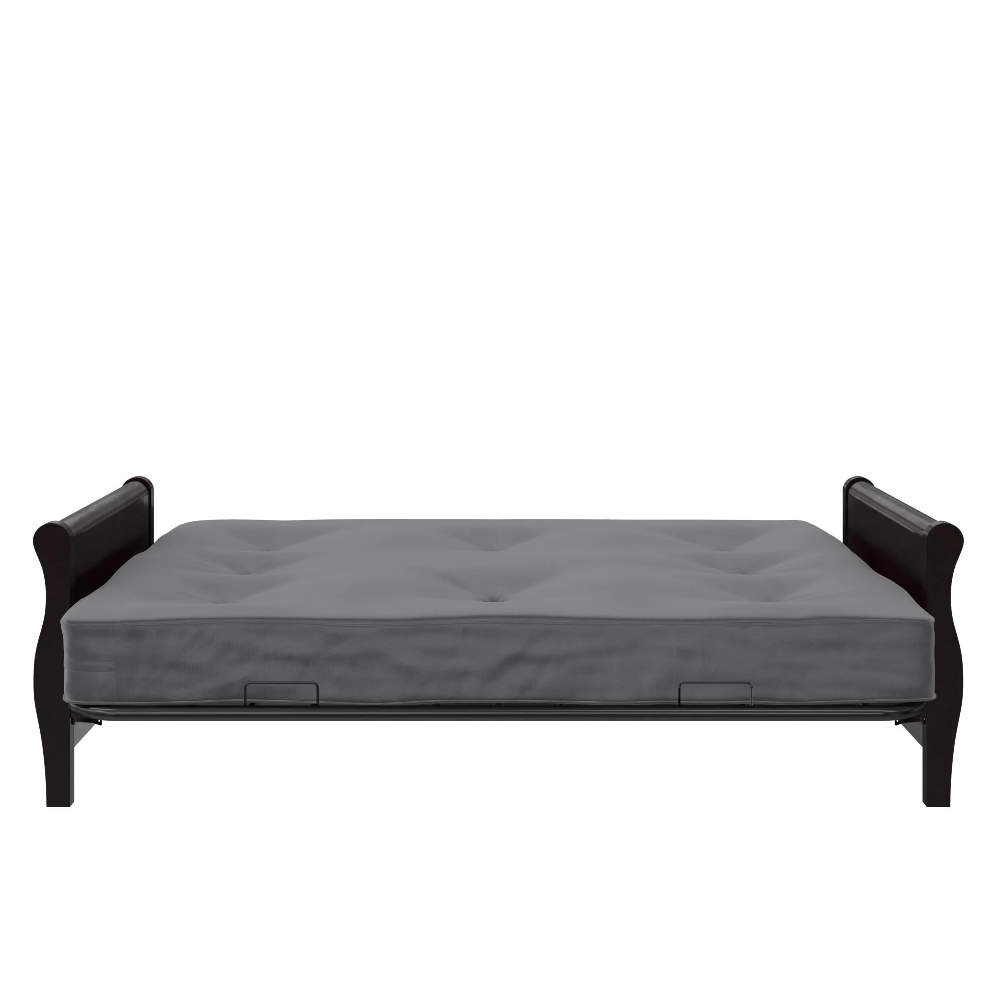 DHP Caden 8 Inch Futon Mattress with Tufted Cover and Recycled Polyester Fill, Full Size, Gray