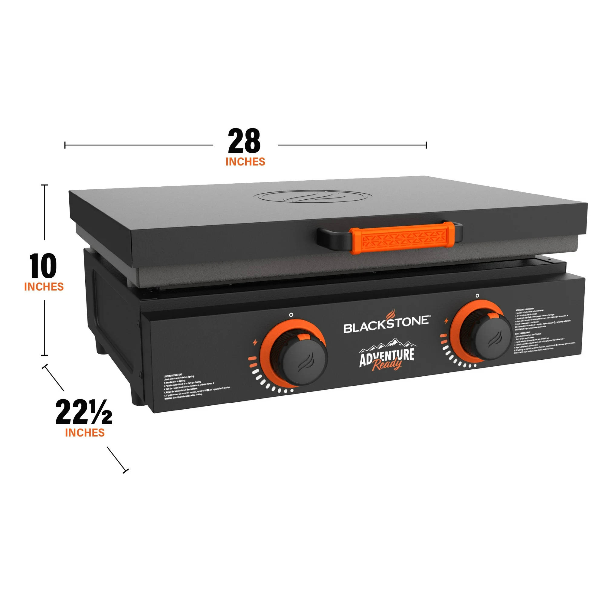 Blackstone 2-Burner 22" Adventure Ready Tabletop Griddle with Hard Cover and Carry Bag