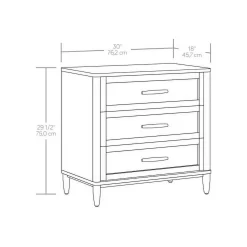 Better Homes & Gardens Springwood Caning 3-Drawer Nightstand with USB, Charcoal finish