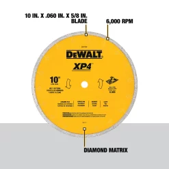 DEWALT 10-in 0 -Tooth Diamond Tile saw blade Individual