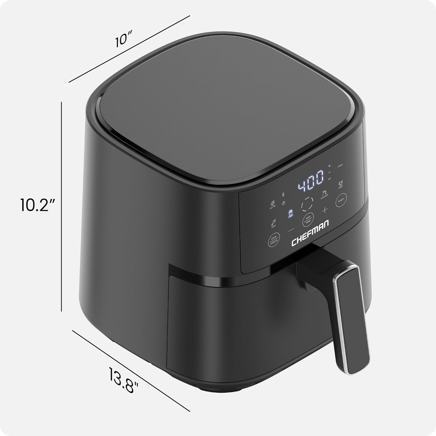 Chefman Air Fryer – 4 QT Compact Airfryer for Quick & Easy Meals in Minutes, Features Hi-Fry Technology - Black