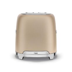 SMEG 2 Slice Toaster with 6 Presets and Defrost Function and Removable Crumb Tray TSF01CHMUS, Matte Champagne