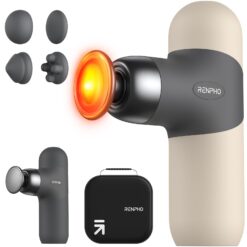 RENPHO Mini Thermal Massager with Heat, FSA HSA Eligible Portable Deep Tissue Percussion Massager, Grey