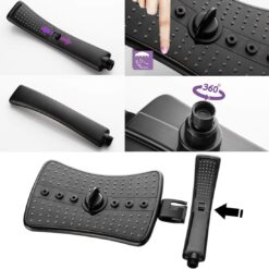 BRIGHT SHOWERS Four Spray Settings Shower Head Set Oil Rubbed Bronze and Black Finishing with 60" Long Stainless Steel Shower Hose