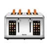 Mecity 4 Slice Toaster Touch Screen Control 4 Wide Slot, Stainless Steel Smart Bread Toaster, 120V 1650W
