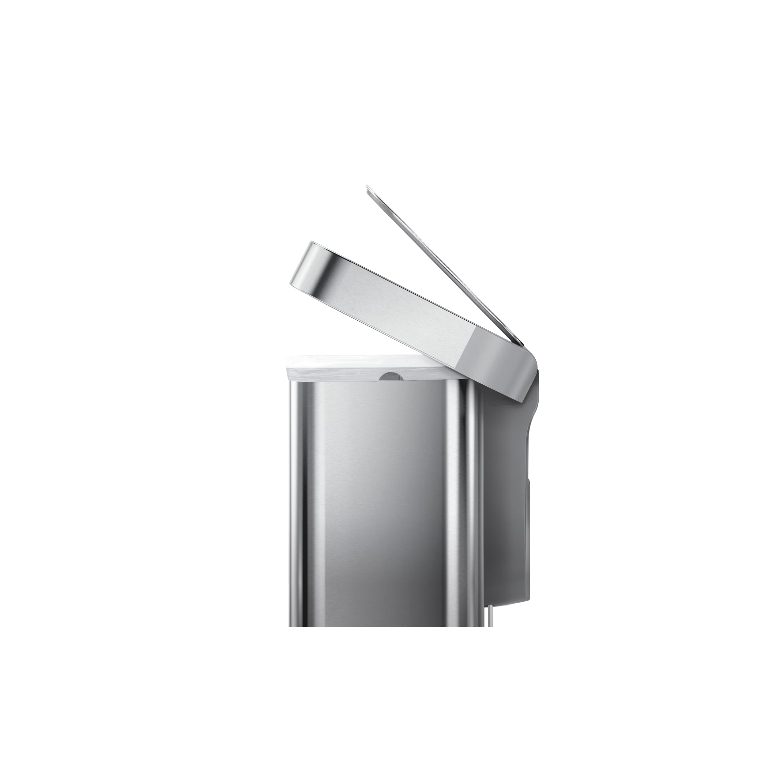 simplehuman 58 Liter, 15.3 Gallon Rectangular Hands-Free Dual Compartment Recycling Kitchen Step Trash Can, Brushed Stainless Steel