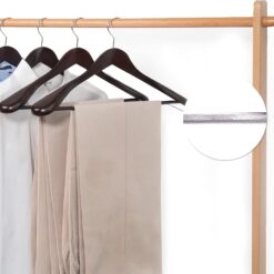 Nature Smile Luxury Mahogany Wooden Suit Hangers - 6 Pack - Wood Coat Hangers, Jacket Outerwear Shirt Hangers