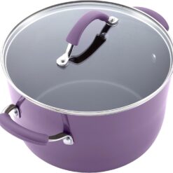 Rachael Ray Cucina Nonstick Cookware Pots and Pans Set, 12 Piece, Lavender Purple