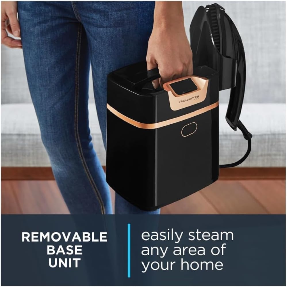 Rowenta IXEO Steamer for Clothes with Ironing Board 65 Inches 45 Second Heatup, 1 Liter Capacity 1500 Watts Ironing,Black