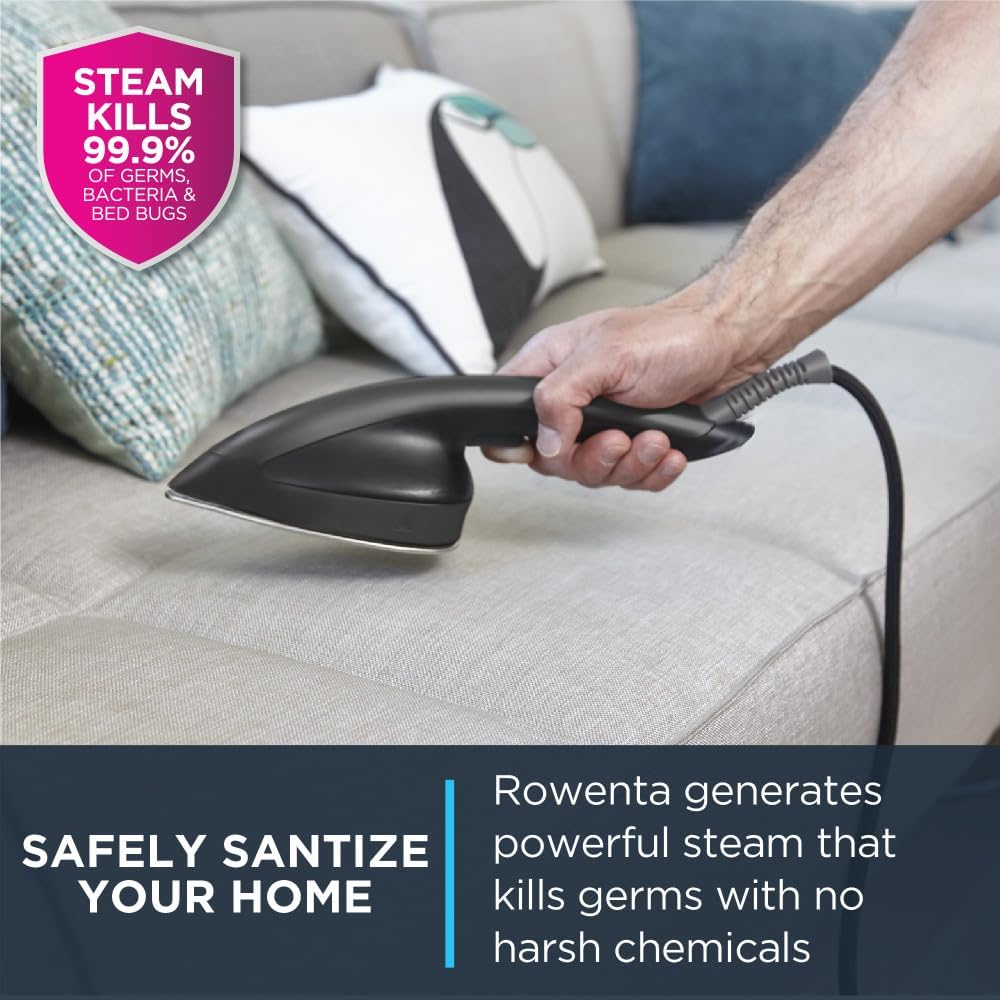 Rowenta IXEO Steamer for Clothes with Ironing Board 65 Inches 45 Second Heatup, 1 Liter Capacity 1500 Watts Ironing,Black