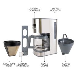 Kenmore 00840706 12-Cup Programmable Aroma Control Coffee Maker, 6.34, Stainless Steel