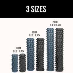 RumbleRoller Extra Firm Textured Muscle Foam Roller Manipulates Soft Tissue Like A Massage Therapist (Black, Compact)