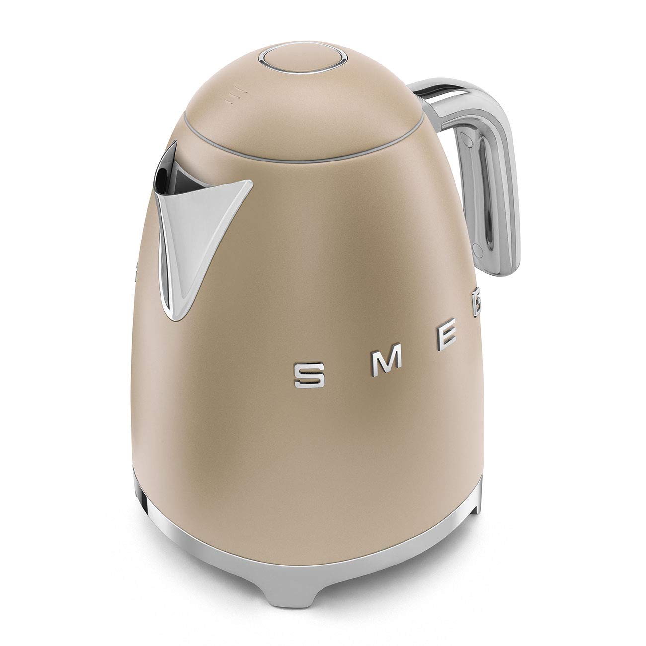 SMEG 50's Retro Style Electric Water Kettle with Automatic Shutoff, Removable Base, and Water Indicator, KLF03CHMUS, Matte Campagne