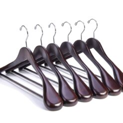 Nature Smile Luxury Mahogany Wooden Suit Hangers - 6 Pack - Wood Coat Hangers, Jacket Outerwear Shirt Hangers