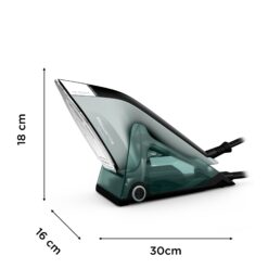 Rowenta 2-in-1 Duo Force Iron and Steamer for Clothes, 1700W Steam Iron, Stainless Steel Soleplate, Ultra-lightweight, Black & Green