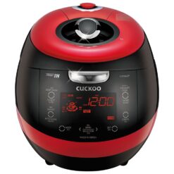 CUCKOO CRP-HZ0683FR, 6-Cup (Uncooked) Induction Heating Pressure Rice Cooker, Black/Red