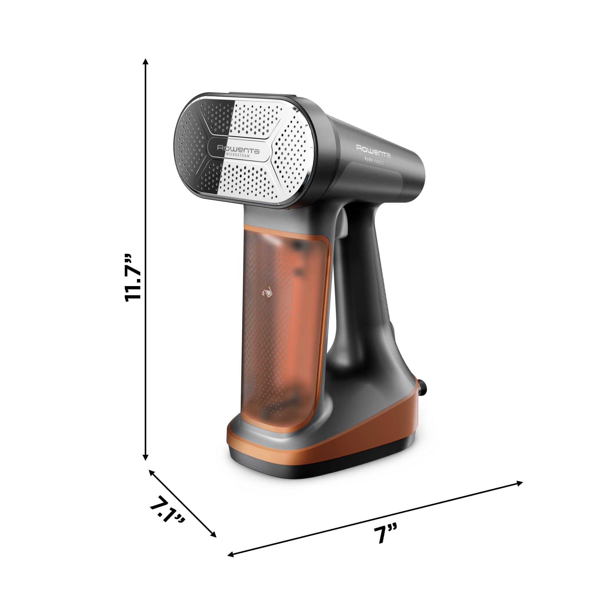 Rowenta Iron Steamer for Clothes, 3in1 Hand Held Steamers, Clothing Steamer, Ironing, 7.1 Oz Tank, 1875 Watts, Black & Copper