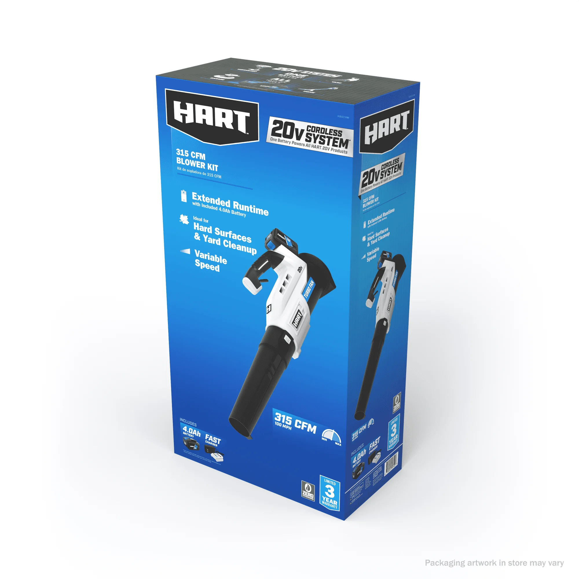 HART 20V Cordless Turbo Fan Leaf Blower (1) 4.0Ah Lithium-Ion Battery