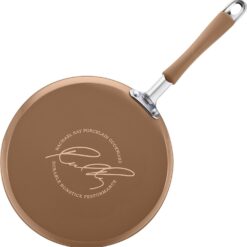 Rachael Ray Cucina Nonstick Cookware Pots and Pans Set, 12 Piece, Mushroom Brown