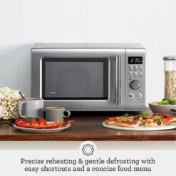Breville BMO650SIL1BUC1 the Compact Wave Soft Close Countertop Microwave, Silver