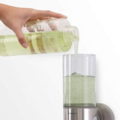 simplehuman Double Wall Mount Shower Pump, 2 x 15 fl. oz. Shampoo and Soap Dispensers, Stainless Steel